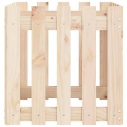 Berkfield Home Beautiful Garden Planter with Fence Design 50x50x50 cm Solid Wood Pine in Light Tan - Size: 50 x 50 x 50 cm - thumbnail 6