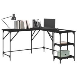 Berkfield Home Decorative Desk Black 139x139x75 cm Engineered Wood - Size: 139 x 139 x 75 cm - thumbnail 4