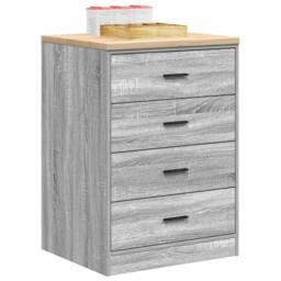 Berkfield Home Durable Garage Storage Cabinet Grey Sonoma 60x51x85 cm Solid Wood Pine - Size: 60 x 51 x 85 cm - thumbnail 4