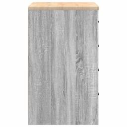 Berkfield Home Durable Garage Storage Cabinet Grey Sonoma 60x51x85 cm Solid Wood Pine - Size: 60 x 51 x 85 cm - thumbnail 7