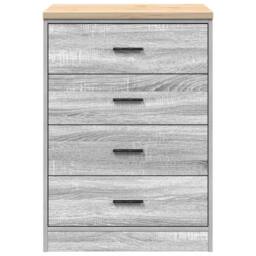 Berkfield Home Durable Garage Storage Cabinet Grey Sonoma 60x51x85 cm Solid Wood Pine - Size: 60 x 51 x 85 cm - thumbnail 6