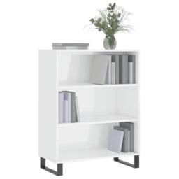 Berkfield Home Shelf Cabinet High Gloss White 69.5x32.5x90 cm Engineered Wood - thumbnail 3