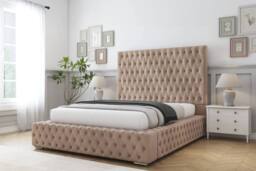 "Sloomy Ambassador Naples Frame-Mattress - 50"" Upholstered Headboard in Light Brown - Size: Small Double" - thumbnail 2