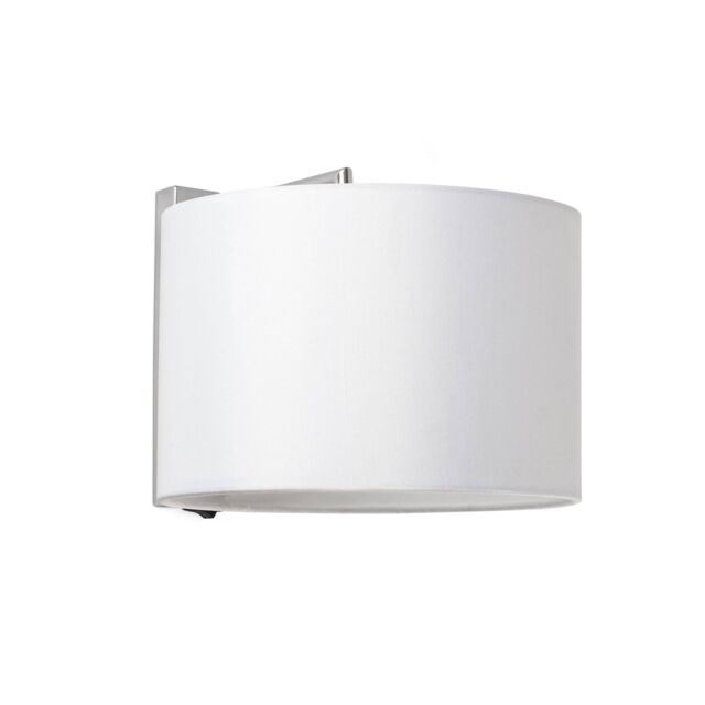Netlighting Sahara 1 Light Indoor Wall Light Chrome with White Shade E27 - image 1
