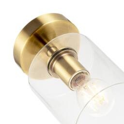 Happy Homewares Antique Brass Compact Ceiling Light Fitting with Clear Glass Shade in Metallic Gold - thumbnail 6