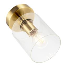 Happy Homewares Antique Brass Compact Ceiling Light Fitting with Clear Glass Shade in Metallic Gold - thumbnail 5
