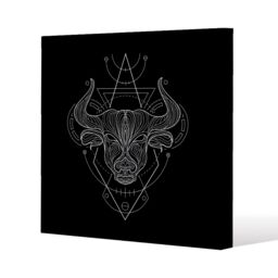 Benjamin Tate Design Zodiac taurus geometric (canvas) / 61 x 61 x 4cm in Natural - Size: 61 x 61 x 4 cm - thumbnail 1