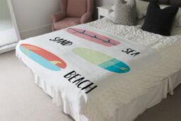 Benjamin Tate Design Sea Sand Surf Beach Blanket in Natural - Size: 120 cm x 150 cm - thumbnail 3