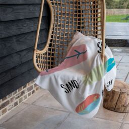 Benjamin Tate Design Sea Sand Surf Beach Blanket in Natural - Size: 120 cm x 150 cm - thumbnail 4