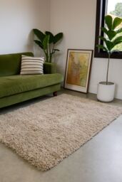 Kukoon Beige Soft Shaggy Rug Cream Fluffy Deep Pile Warm Bedroom Carpet Runner Mat - Size: 60 cm x 110 cm - thumbnail 8