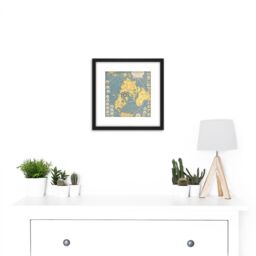 Artery8 Map Ernest Dudley Chase 1942 Aviation Flying Aeroplanes 8X8 Inch Square Wooden Framed Wall Art Print Picture with Mount in Black - thumbnail 2