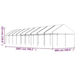 Berkfield Home Gazebo with Roof White 20.07x4.08x3.22 m Polyethylene - thumbnail 5