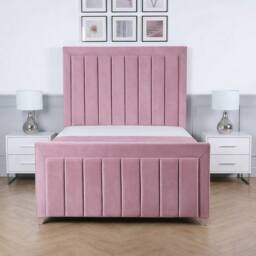 Living Comfort Bedz Elara Upholstered Gas Lift Storage Bed with 48 Inch Headboard in Pink - Size: Double - thumbnail 2