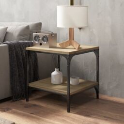 Berkfield Home Side Tables 2 pcs Sonoma Oak 40x40x40 cm Engineered Wood in Brown - Size: 40 x 40 x 40 cm - thumbnail 4