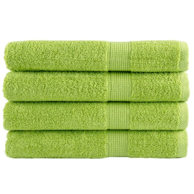 Berkfield Home Premium Sauna Towels SOLUND 4 pcs Apple Green 80x200 cm 600 gsm - image 1