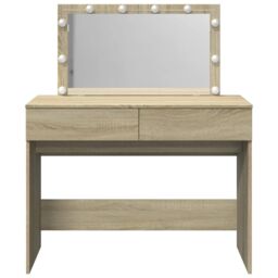 Berkfield Home Dressing Table with LED Sonoma Oak 100x40x120 cm in Brown - Size: 100 x 40 x 120 cm - thumbnail 5