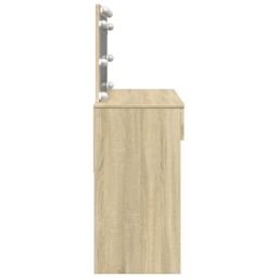Berkfield Home Dressing Table with LED Sonoma Oak 100x40x120 cm in Brown - Size: 100 x 40 x 120 cm - thumbnail 6