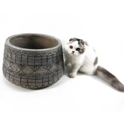 Leaf Large Composite Embossed Planter in Grey - thumbnail 4