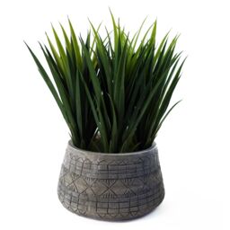 Leaf Large Composite Embossed Planter in Grey - thumbnail 8