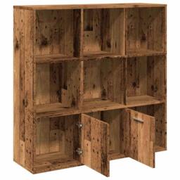 Berkfield Home Book Cabinet Old Wood 98x29x97.5 cm Engineered Wood in Brown - thumbnail 6