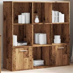 Berkfield Home Book Cabinet Old Wood 98x29x97.5 cm Engineered Wood in Brown - thumbnail 4