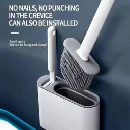 KORVIXA 2PCS Silicone Toilet Brushes with Toilet Brush Holder in White - Size: 70 cm x 50 cm - thumbnail 3