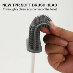 KORVIXA 2PCS Silicone Toilet Brushes with Toilet Brush Holder in White - Size: 70 cm x 50 cm - thumbnail 5