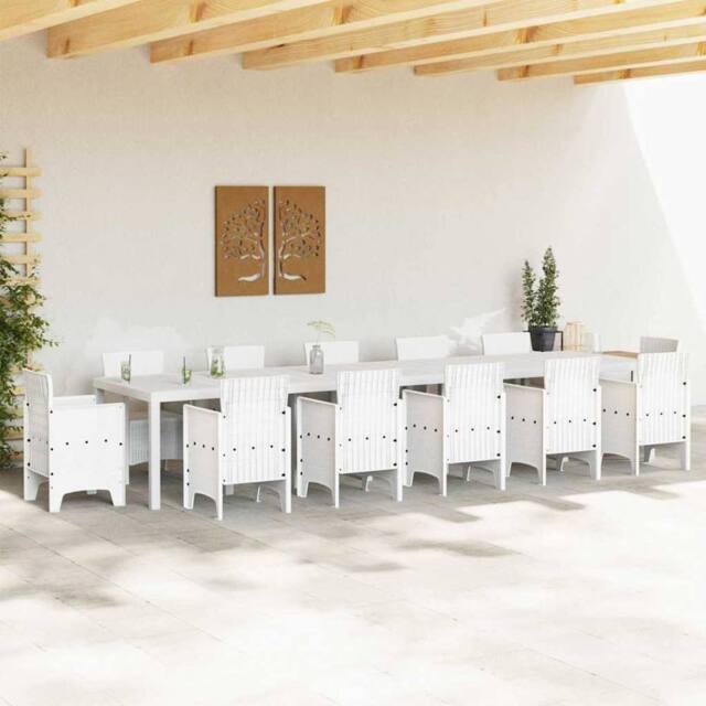 Berkfield Home Garden Table White 400x100x73 cm Poly Rattan - Size: 400 x 100 x 73 cm - image 1