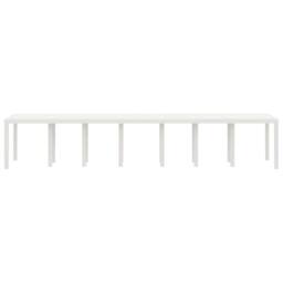 Berkfield Home Garden Table White 400x100x73 cm Poly Rattan - Size: 400 x 100 x 73 cm - thumbnail 4