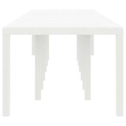 Berkfield Home Garden Table White 400x100x73 cm Poly Rattan - Size: 400 x 100 x 73 cm - thumbnail 5