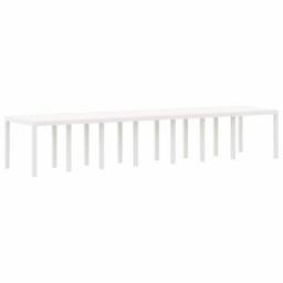 Berkfield Home Garden Table White 400x100x73 cm Poly Rattan - Size: 400 x 100 x 73 cm - thumbnail 6