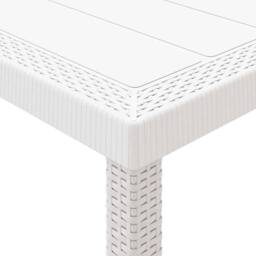 Berkfield Home Garden Table White 400x100x73 cm Poly Rattan - Size: 400 x 100 x 73 cm - thumbnail 8