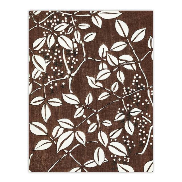 "Artery8 Tree Branch Leaf Pattern Retro Japan Wall Art Print Bijutsukai in Brown - Size: W24"" x H32""" - image 1