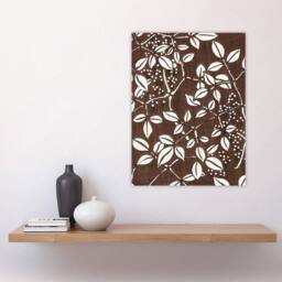 "Artery8 Tree Branch Leaf Pattern Retro Japan Wall Art Print Bijutsukai in Brown - Size: W24"" x H32""" - thumbnail 4
