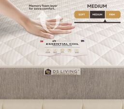 DS Living Haven Medium Memory Spring Essentials Mattress in Grey - Size: Super King - thumbnail 4