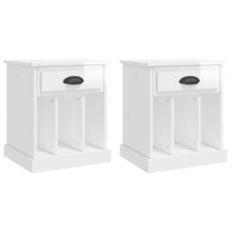 Berkfield Home Elegant Bedside Cabinets 2 pcs High Gloss White 43x36x50 cm - Size: 43 x 36 x 50 cm - thumbnail 3