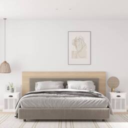 Berkfield Home Elegant Bedside Cabinets 2 pcs High Gloss White 43x36x50 cm - Size: 43 x 36 x 50 cm - thumbnail 2