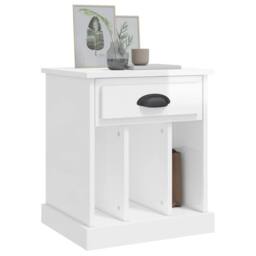 Berkfield Home Elegant Bedside Cabinets 2 pcs High Gloss White 43x36x50 cm - Size: 43 x 36 x 50 cm - thumbnail 4