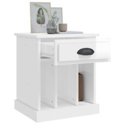 Berkfield Home Elegant Bedside Cabinets 2 pcs High Gloss White 43x36x50 cm - Size: 43 x 36 x 50 cm - thumbnail 5