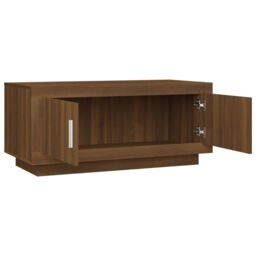 Berkfield Home Coffee Table Brown Oak 102x50x45 cm Engineered Wood - Size: 102 x 50 x 45 cm - thumbnail 6