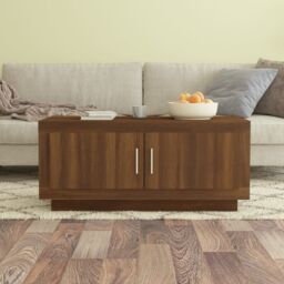 Berkfield Home Coffee Table Brown Oak 102x50x45 cm Engineered Wood - Size: 102 x 50 x 45 cm - thumbnail 1