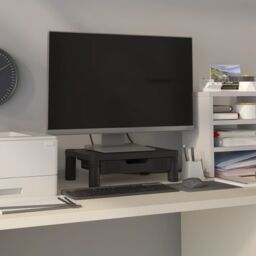 Berkfield Home Monitor Stand Black 43x30.5x13 cm - thumbnail 1