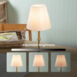 EONLION Traditional Touch Table Lamp Antique Brass Rechargeable LED Light - thumbnail 4