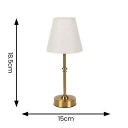 EONLION Traditional Touch Table Lamp Antique Brass Rechargeable LED Light - thumbnail 2