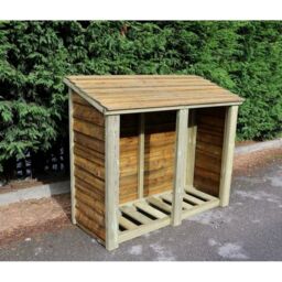 Churnet Valley Garden Furniture Ltd Heavy Duty Logstore 4ft High x 5ft Wide, kindling & log shelter in Brown - thumbnail 4