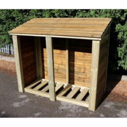 Churnet Valley Garden Furniture Ltd Heavy Duty Logstore 4ft High x 5ft Wide, kindling & log shelter in Brown - thumbnail 2
