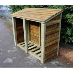 Churnet Valley Garden Furniture Ltd Heavy Duty Logstore 4ft High x 5ft Wide, kindling & log shelter in Brown - thumbnail 5