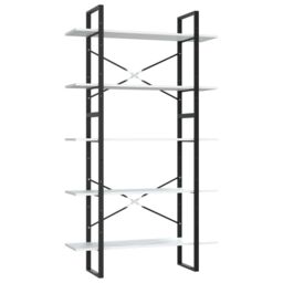 Berkfield Home 5-Tier Book Cabinet White 100x30x175 cm Engineered Wood - Size: 100 x 30 x 175 cm - thumbnail 2