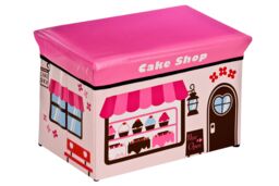Orsina Cake Shop Design Storage Box & Seat, Easy to Maintain Children Bedroom Seat, Adjustable Playroom Accessories in Pink