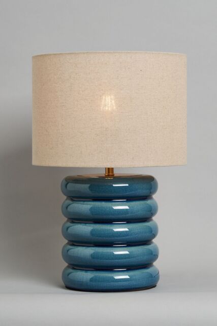 BHS Lighting Florence Flump Table Lamp in Blue - image 1